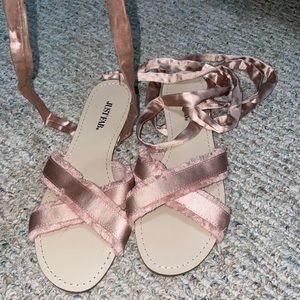 Rose, satin sandals